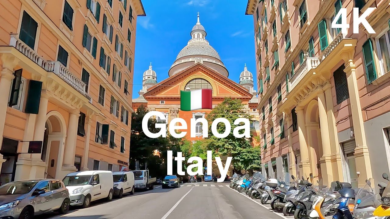 Driving 4K | Metropolitan City of Genoa, Italy | Driving Downtown | Driving Sounds Sleep&Study ASMR