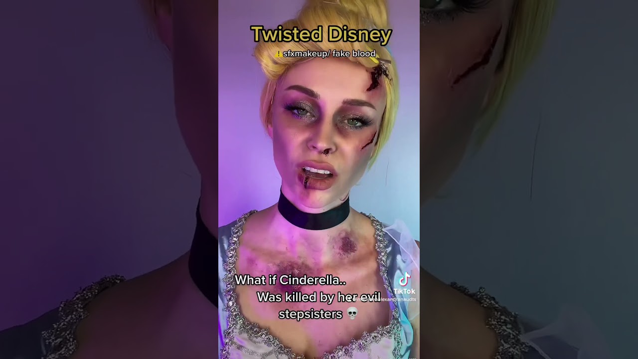 DISNEY PRINCESSES UNHAPPY ENDING #makeupshorts #sfxmakeup #twisteddisney