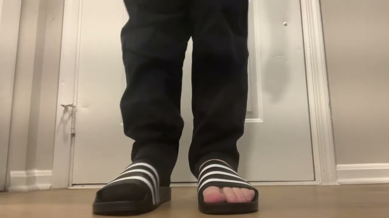 Socks & Barefoot Slides: Black Adidas Ankle & Adidas Adilette