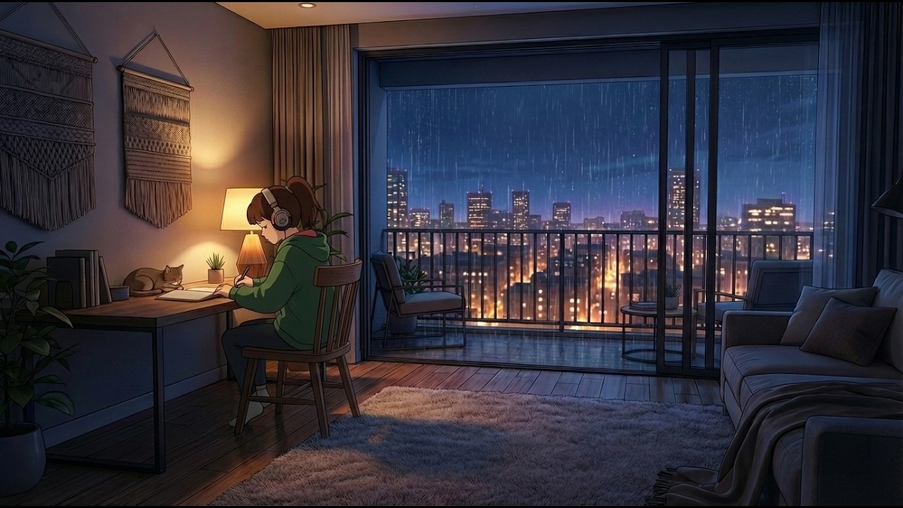 Rainy Night Lofi 🌧️ Chill Beats for Study, Focus & Relax