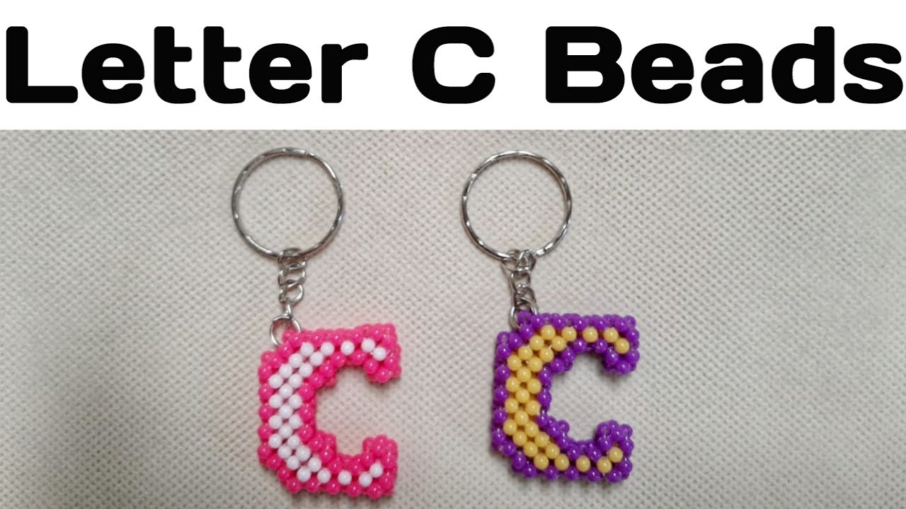 Tutorial Membuat Gantungan Kunci Manik Manik Huruf C// DIY // How to Make Keychain Letter C Beads