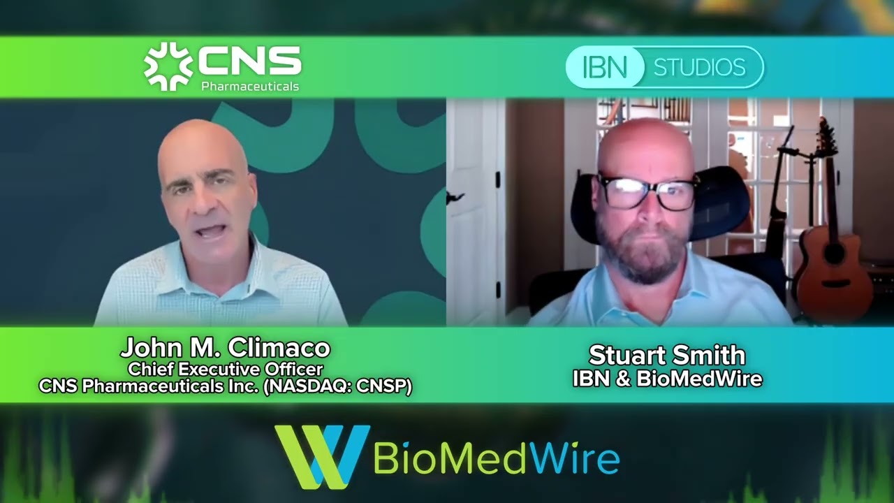 BioMedWire Podcast Featuring John Climaco, CEO of CNS Pharmaceuticals Inc. (NASDAQ: CNSP)