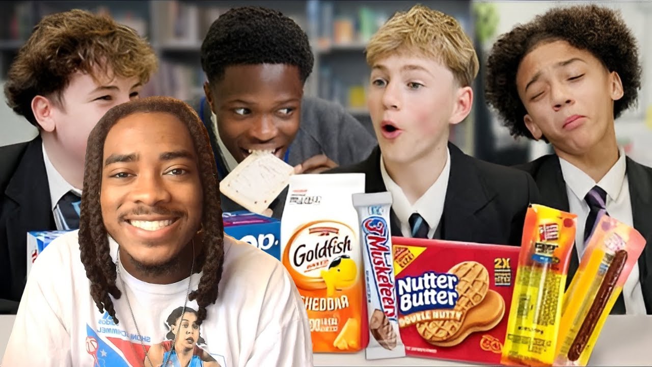 Jarrian Reacts to British Highschoolers Try American Snacks!