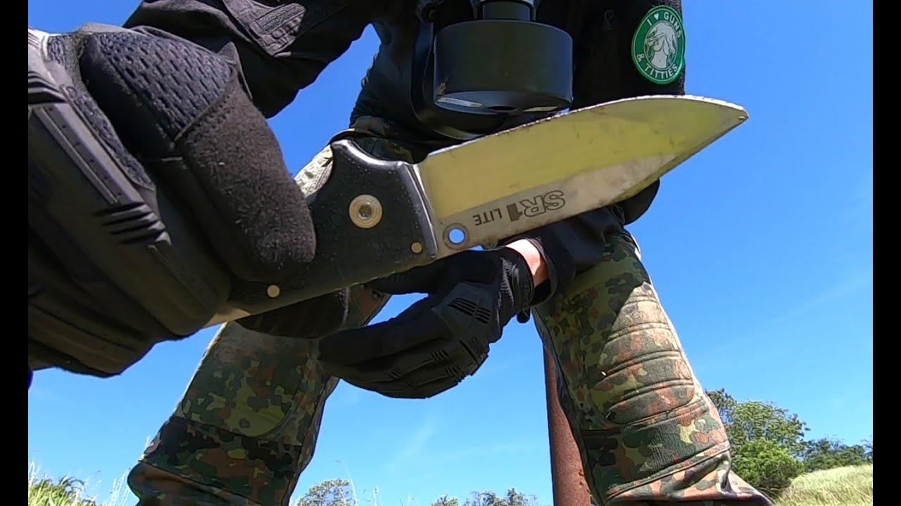 COLD STEEL SR1 Lite CLIP POINT - DESTRUCTION TEST - UNTIL IT BREAKS - STEEL: 8Cr14MoV - SR1 LIGHT