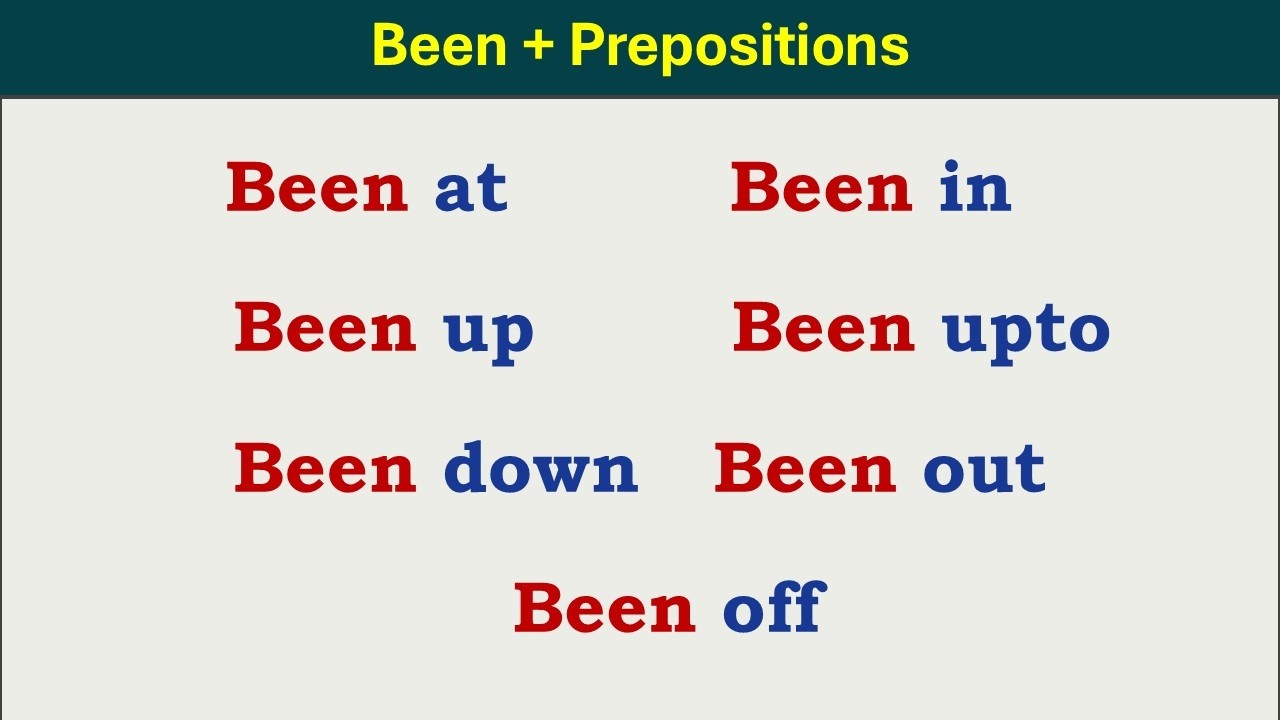 Been + Preposition | Spoken egnlish in Tamil