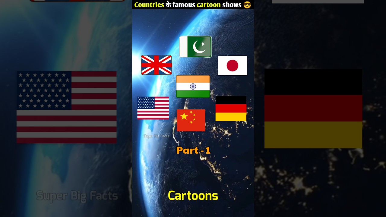 Famous cartoon shows from each country 💭| India का कौनसा है 🤔 #shorts