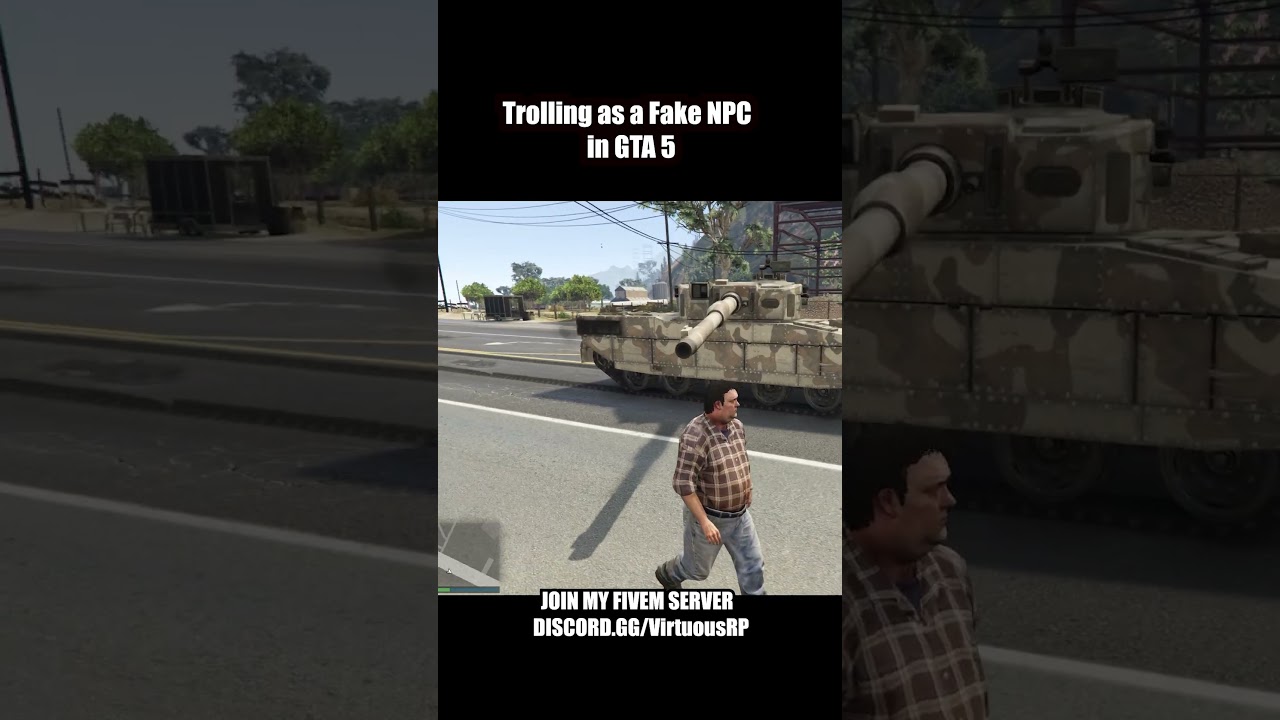 Trolling a Tank as a Fake NPC in GTA 5 #gta5rp