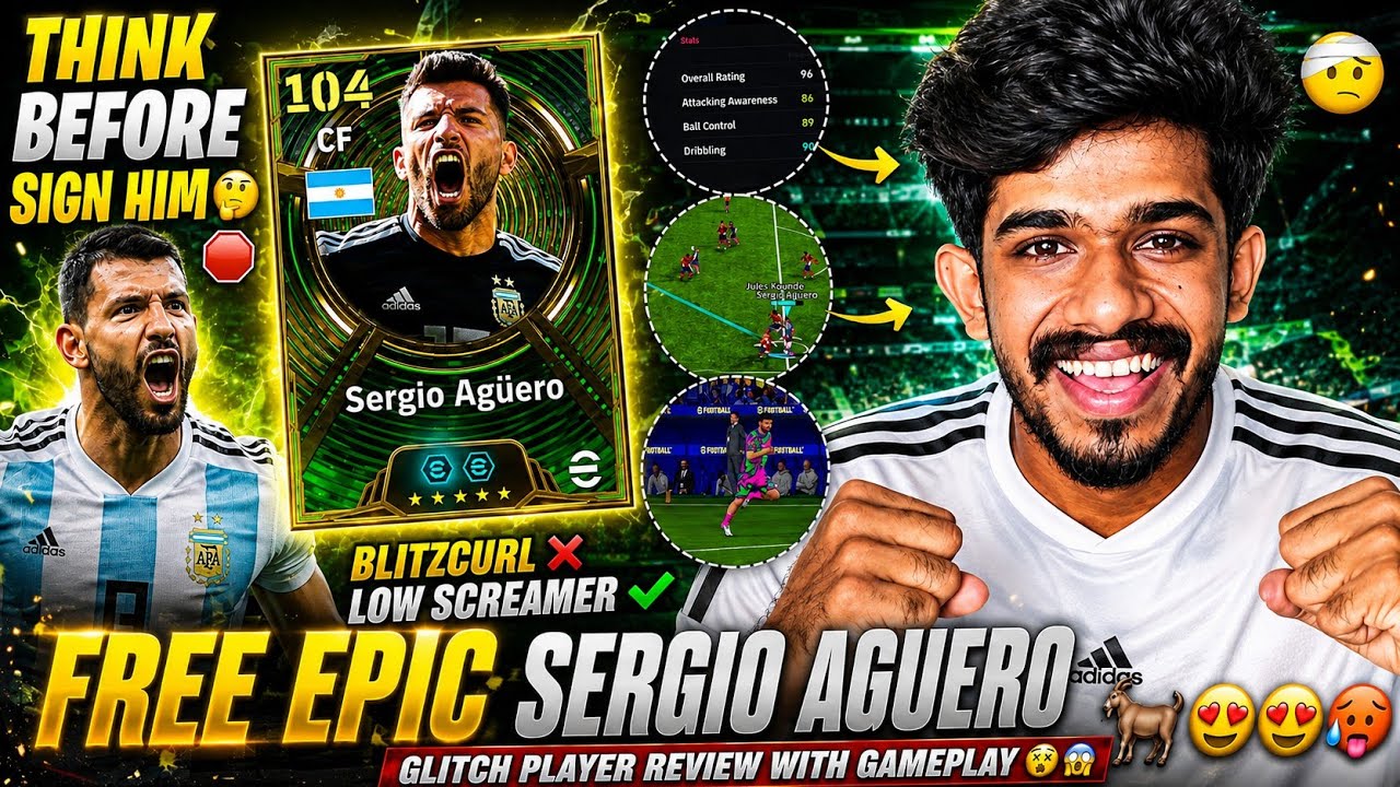 Think Before Signing Him🛑🤔 Free Epic SERGIO AGUERO Glitch First Impression 💀 in eFootball 26 📈🥵 B...
