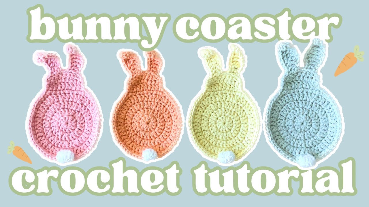 easy bunny coaster tutorial for beginners | how to crochet the cutest little bunny