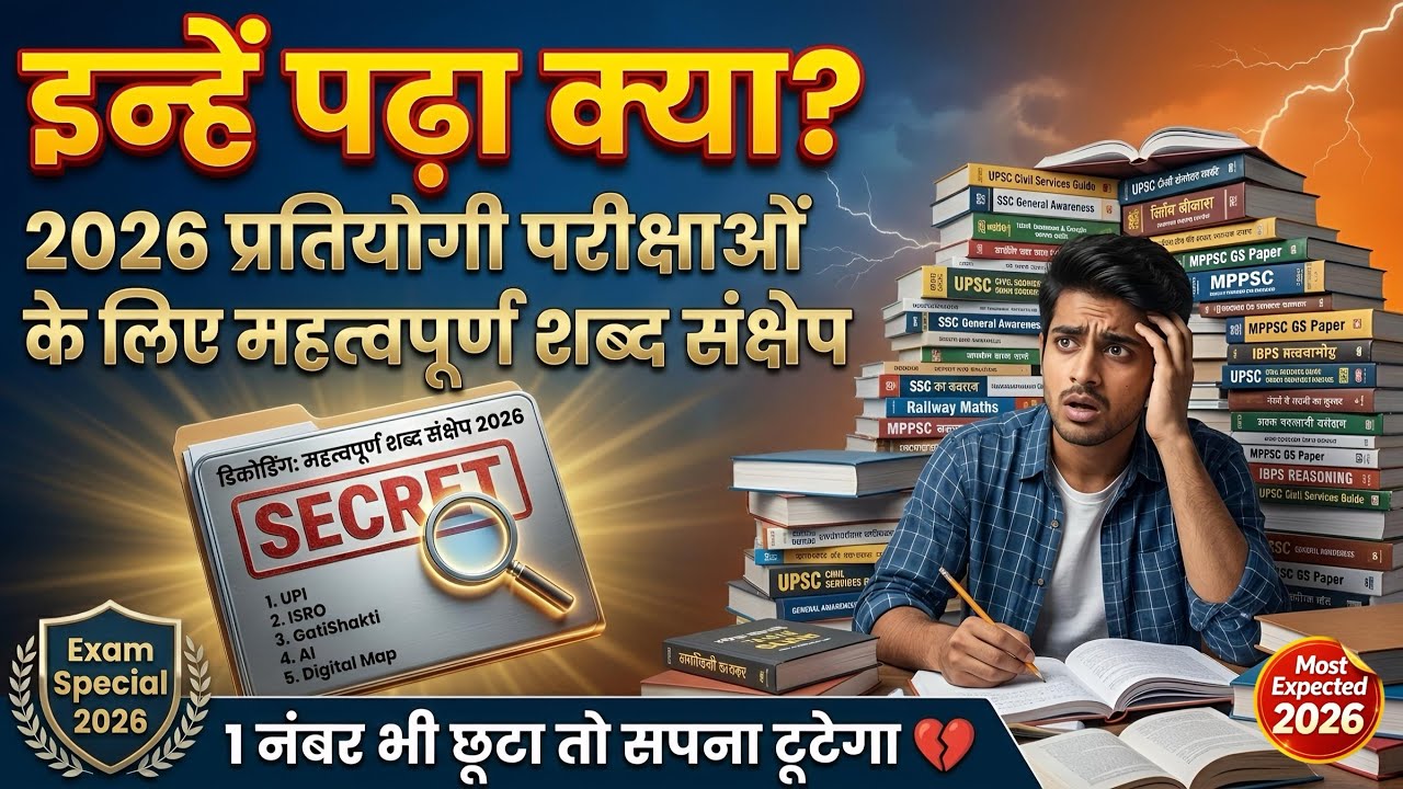 2026 परीक्षाओं के लिए आवश्यक नवीनतम शब्द संक्षेप और उनकी जानकारी |Exam Booster Class |100% Important