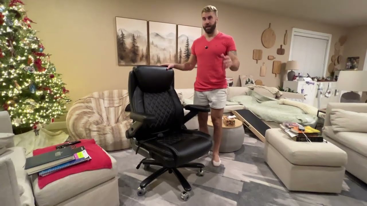 650LBS Large Heavy Duty Office Chair w/ 5D Flip Arms,Comfy Big and Tall Executive Office Desk Chair