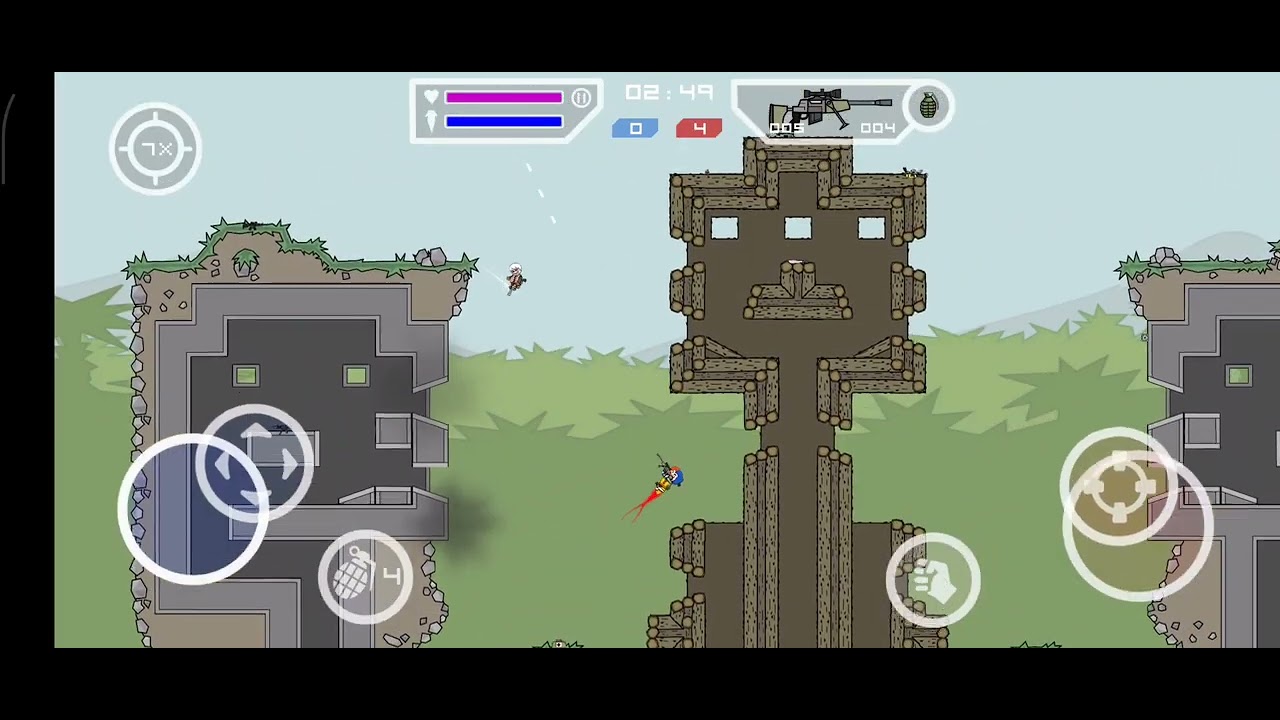 HIGH TOWER (MINI MILITIA 2) 1V1 PLAY WITH BOT