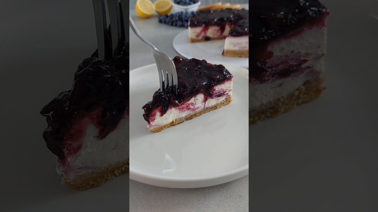 No bake blueberry cheescake 😋#shorts