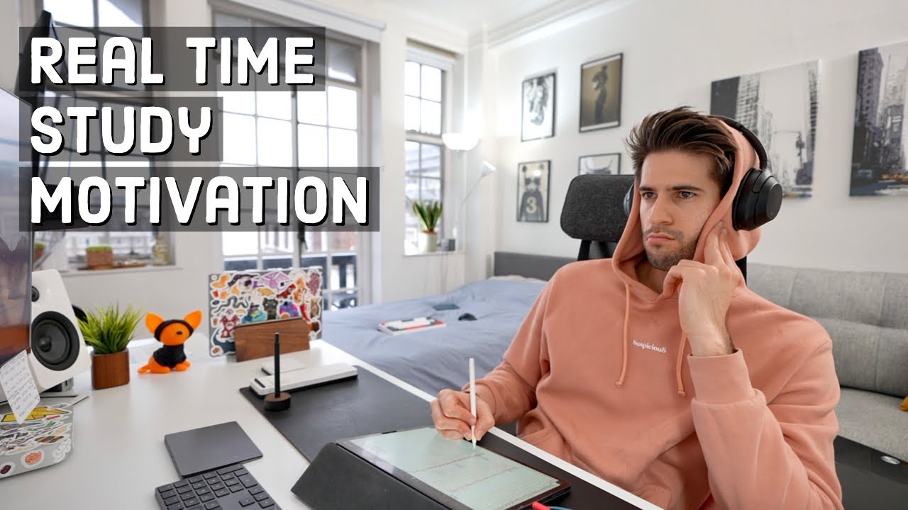 REAL TIME study with me (no music): 4 HOUR Productive Pomodoro Session | KharmaMedic
