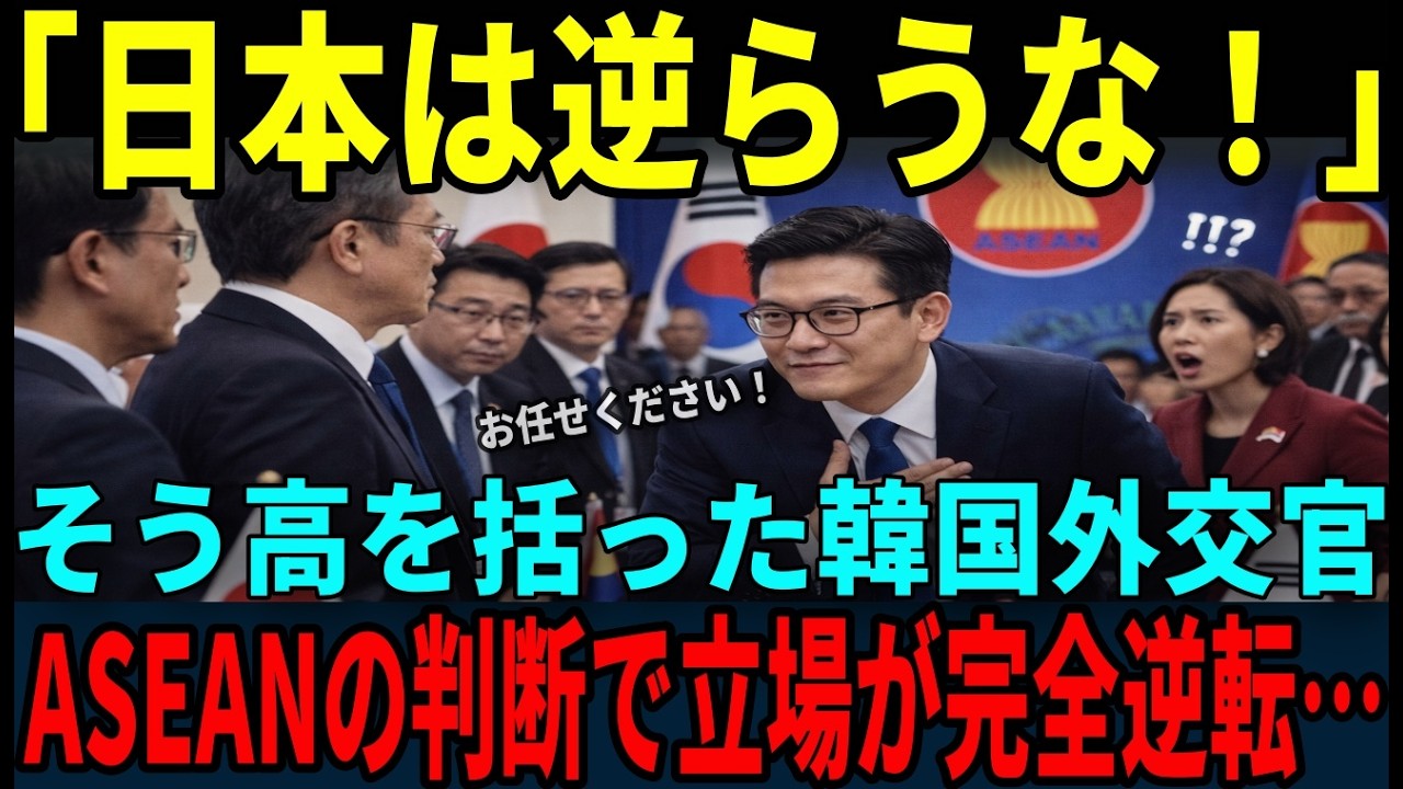 【海外の反応】「日本は黙って従えばいい！」高圧的に迫った韓国外交官だが、ASEANが下した冷酷な判断とは...