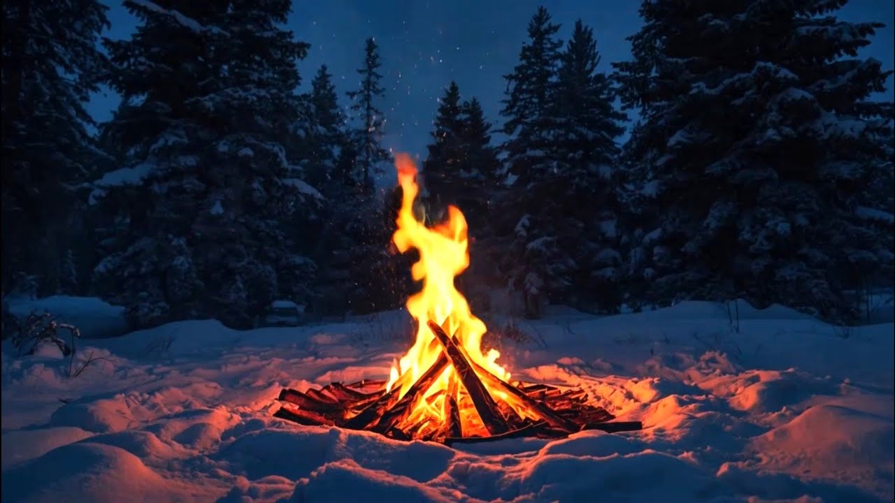 LIVE 🔴 - Cozy Winter Cabin: Fireplace & Gentle Snowfall for Deep Sleep & Relaxation