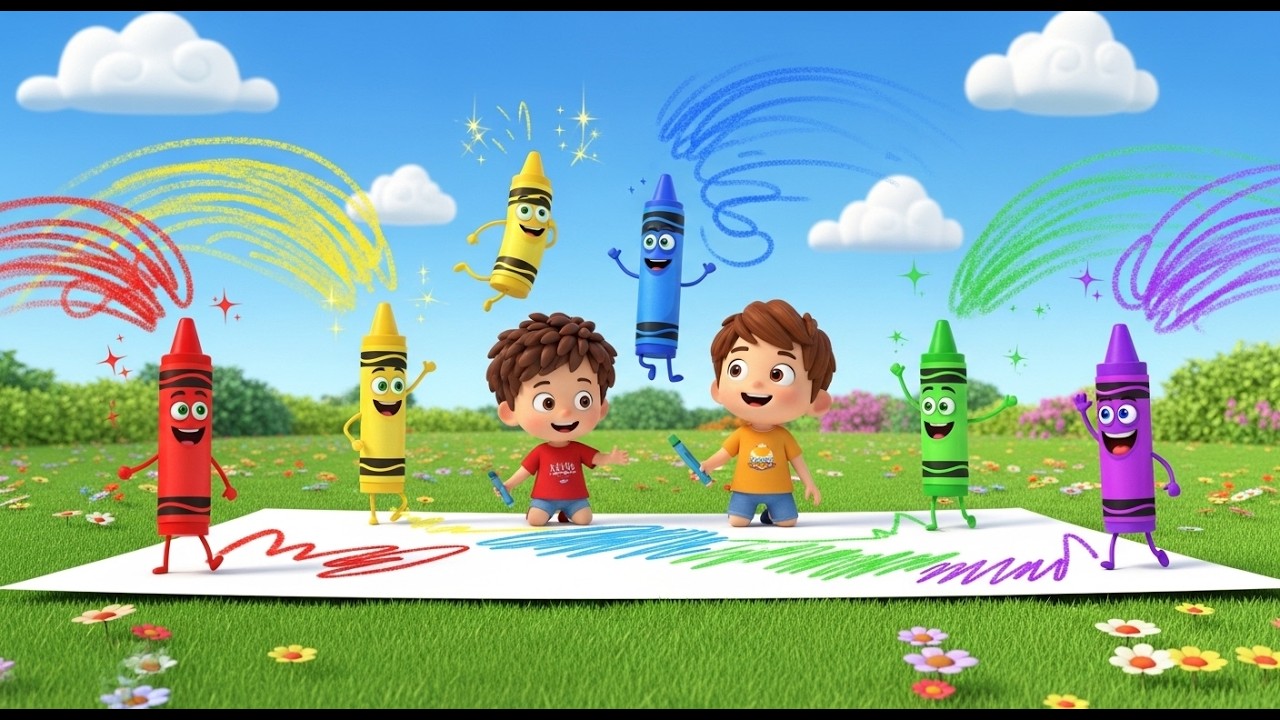 Five Little Toy Crayons Scribble Scribble | Art & Counting Song for Kids