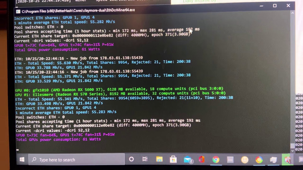 10,000 ETH Shares!? 5600xt & RX570 BetterHash Mining. ETC Down on AMD cards for some reason