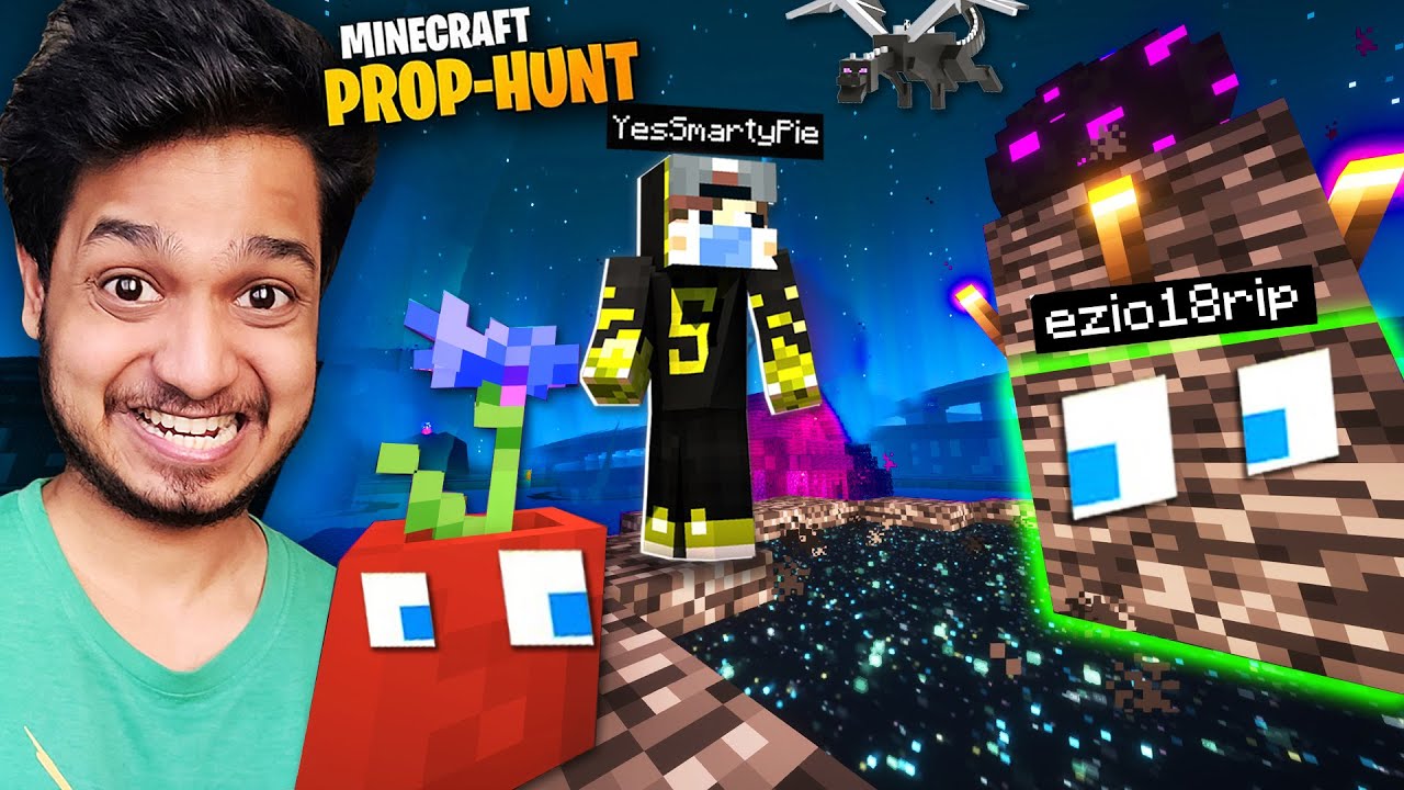 Minecraft Prop-Hunt in Ender Dragon World ft.@YesSmartyPie @DREAM BOY (Himlands Hide & Seek)