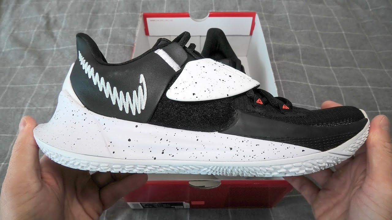 Nike Kyrie Low 3 Team Black White Basketball Shoes. Up-Close Silent Review And On Feet Demo.