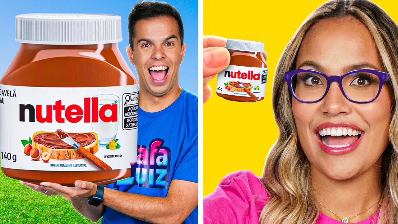 24 HORAS SÓ COMENDO COMIDAS MINI VS GIGANTES!