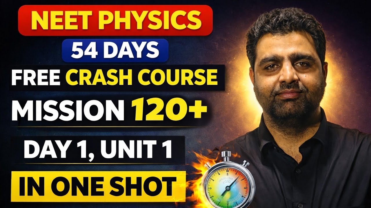 NEET Physics 54 Days Free Crash Course | Day 1 Unit 1 in One Shot | Mission 120+ | Complete Strategy