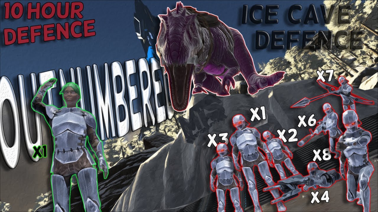 4 MEGA Tribes Try To RAID My ICE CAVE At The SAME TIME! ARK MTS Chapter 2
