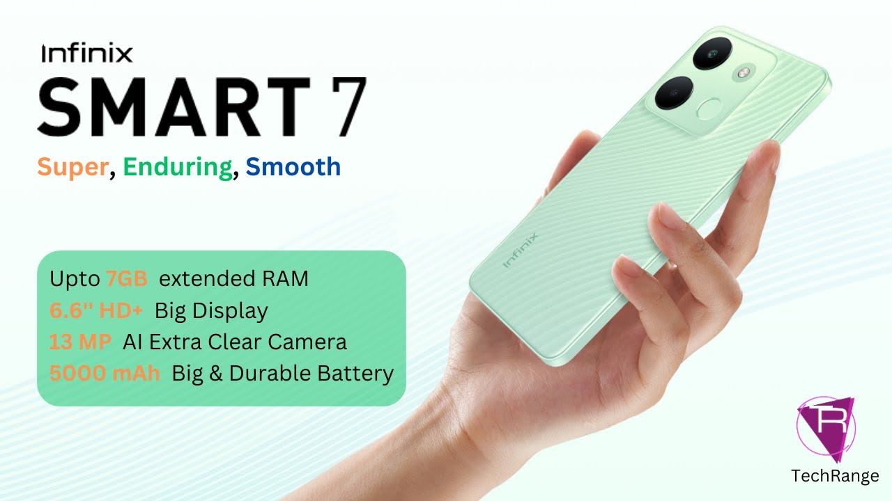 Infinix Smart 7| 7GB RAM, 6.6 &lsquo;&rsquo; HD+ Display |13MP Camera, 5000 mAh Battery  |Tech Range