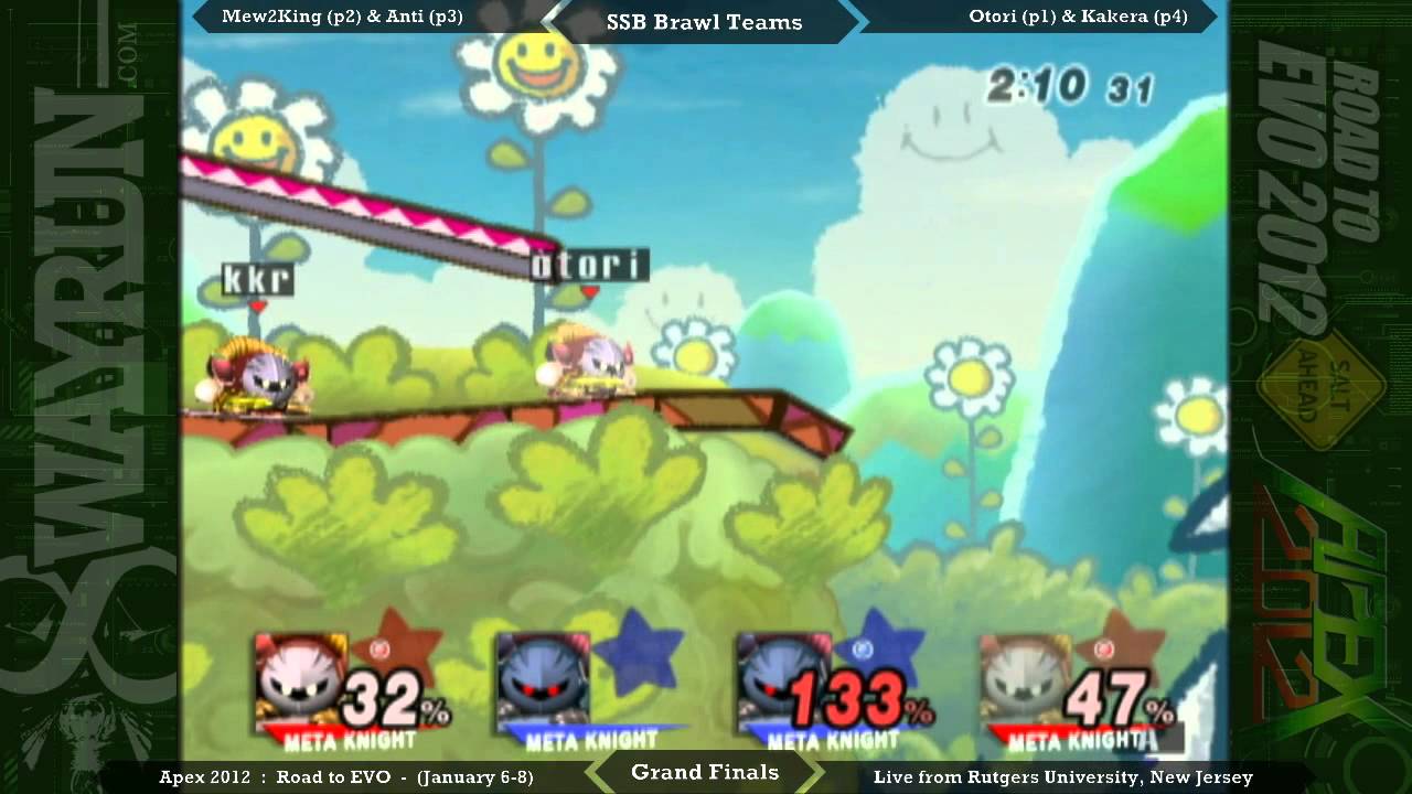 Apex 2012 - SSBB Teams GF - Mew2King + Anti VS Otori + Kakera