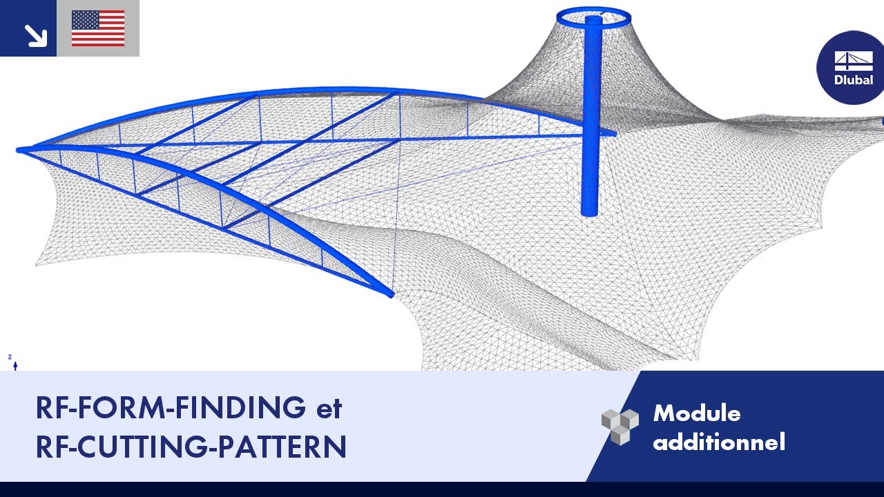 [EN] Dlubal RFEM 5 - Modules additionnels : RF-FORM-FINDING et RF-CUTTING-PATTERN