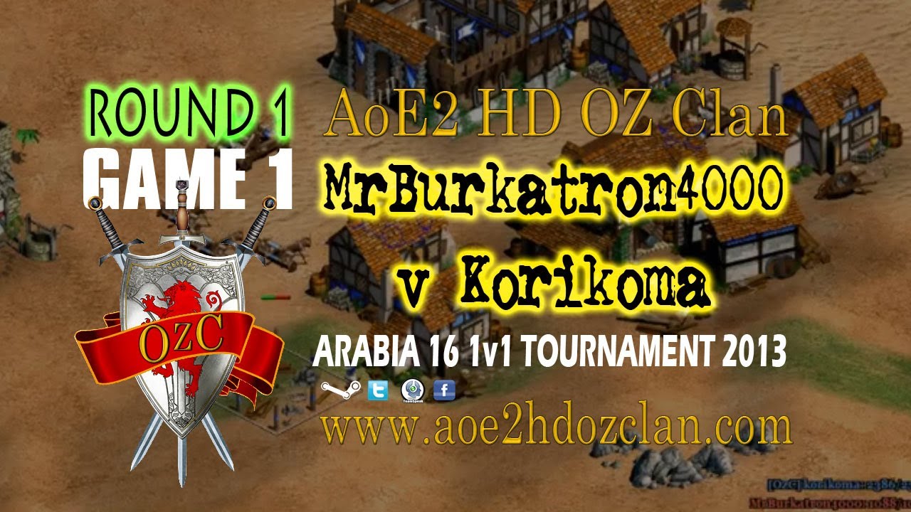 Manbeast on MrBurkatron 4000 vs Korikoma (1 of 2) Aoe2 HD OZ Clan [Arabia 16 1v1s Tournament]