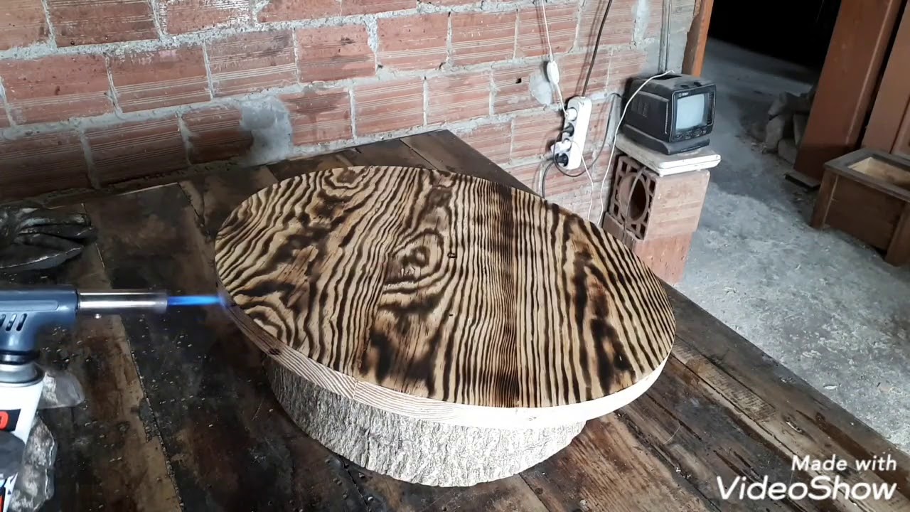 Ahşap saat yapımı yakma desenli../ Wooden clock-made burning pattern