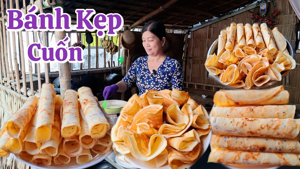 Làm Bánh Kẹp Cuốn giòn bằng chảo ngon không thua gì cô bán bánh