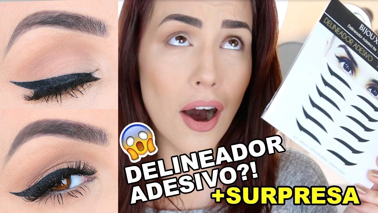 TESTEI DELINEADOR ADESIVO - É TUDO ISSO? FUNCIONA? + SURPRESAAAAA #PrimeirasImpressões