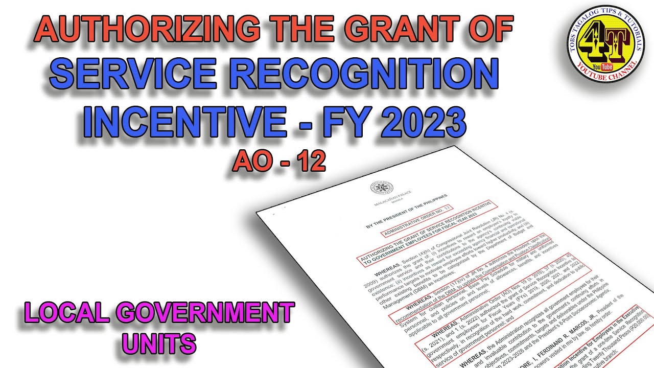 SERVICE RECOGNITION INCENTIVE, SRI FY 2023 | LOCAL GOVERNMENT UNITS