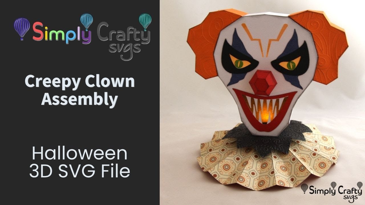 Creepy Clown Assembly - 3D Halloween SVG File