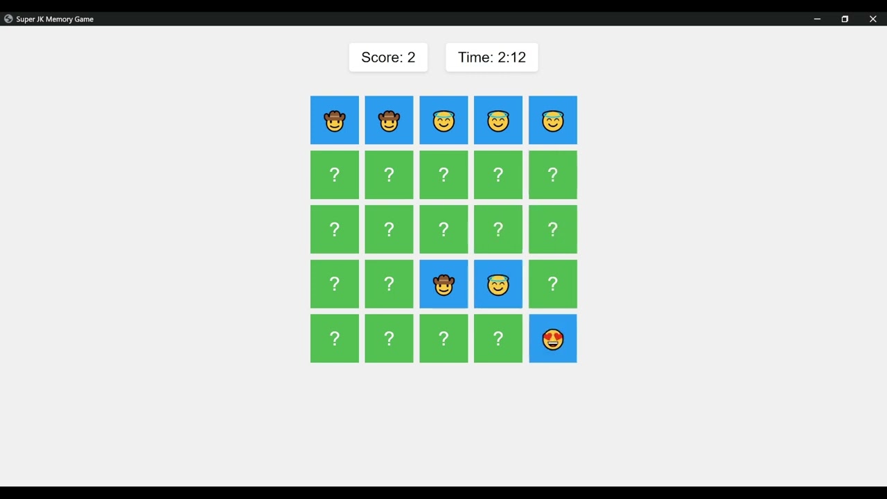 Super JK Memory Game