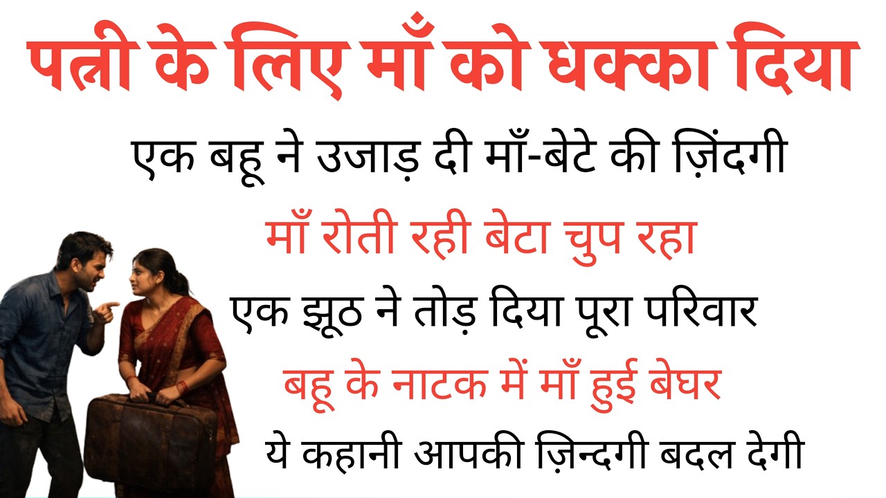 Motivational Story In Hindi l पत्नी के लिए माँ को धक्का l Hindi Kahani l Hindi Story