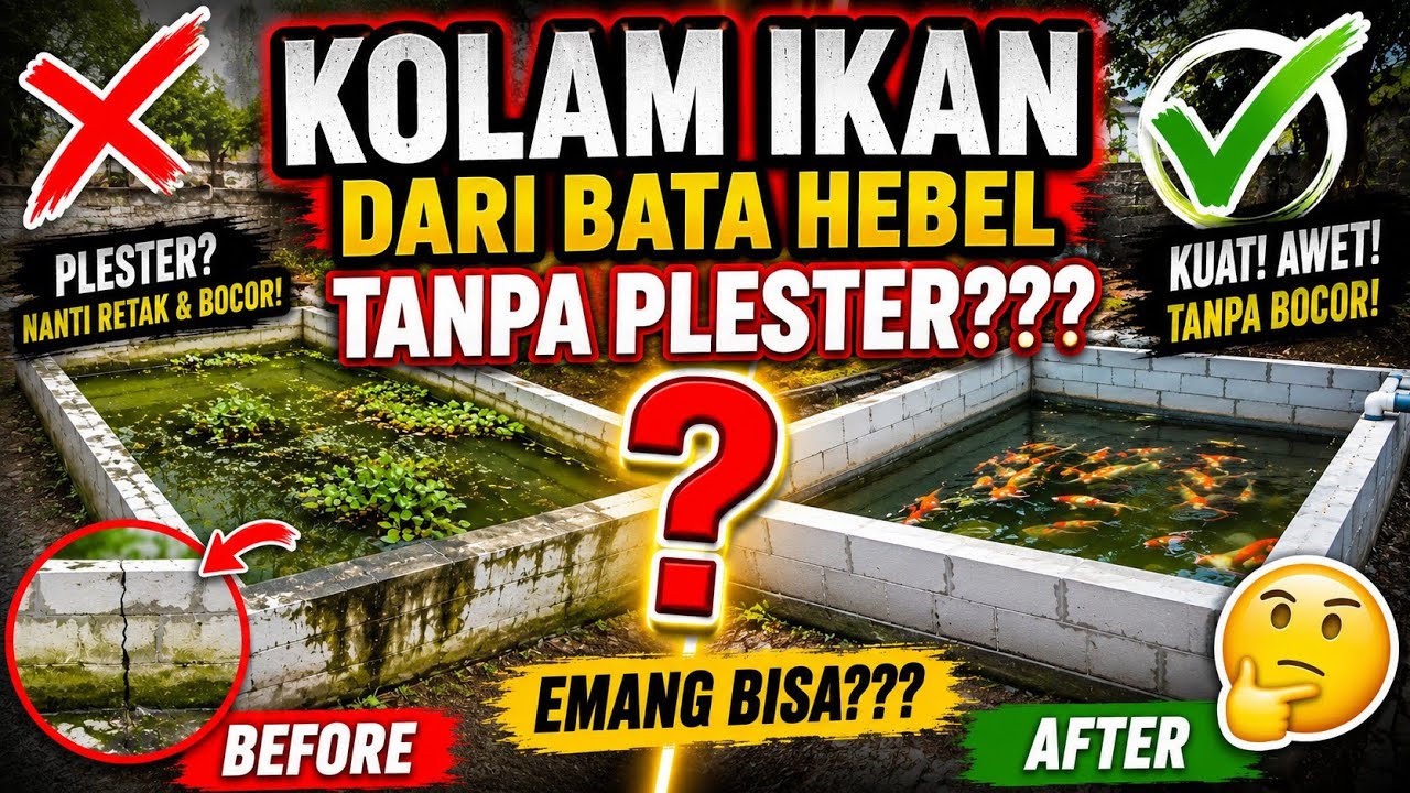 REVIEW KOLAM IKAN DARI BATA HEBEL TANPA PLESTER SETELAH 2 TAHUN