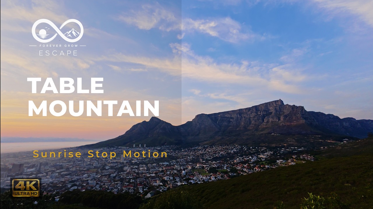 Table Mountain Sunrise Stop Motion  Cape Town in Motion 4K