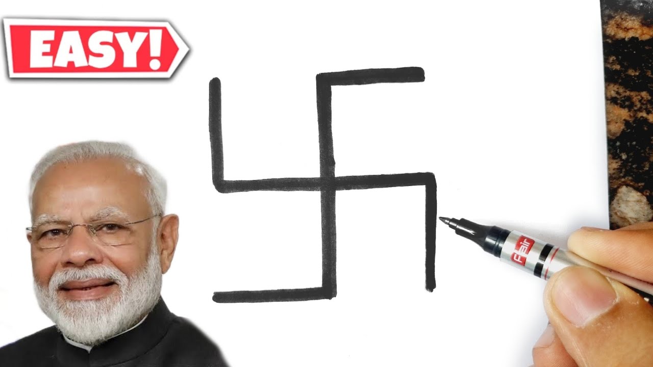 Swastika turns into Narendra Modi Drawing || How to draw Narendra Modi Drawing