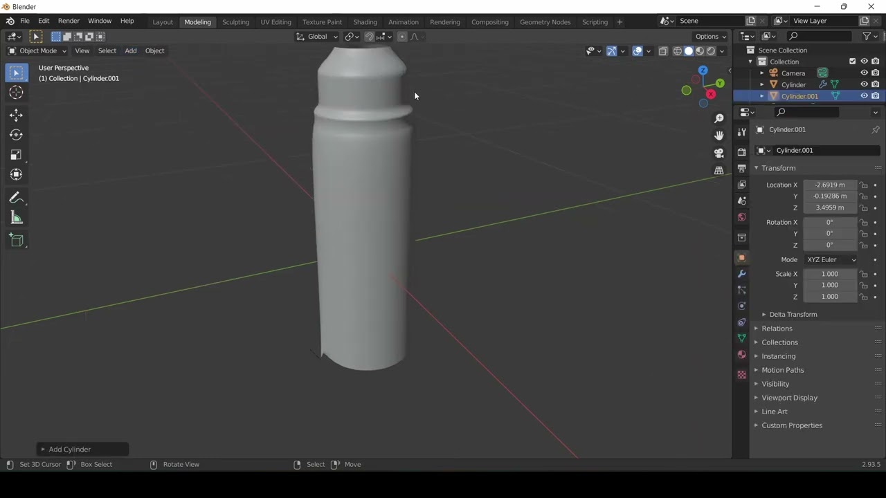 modeling a thermos with blender. blender ile termos modelleme, مدل سازی ترموز با بلندر