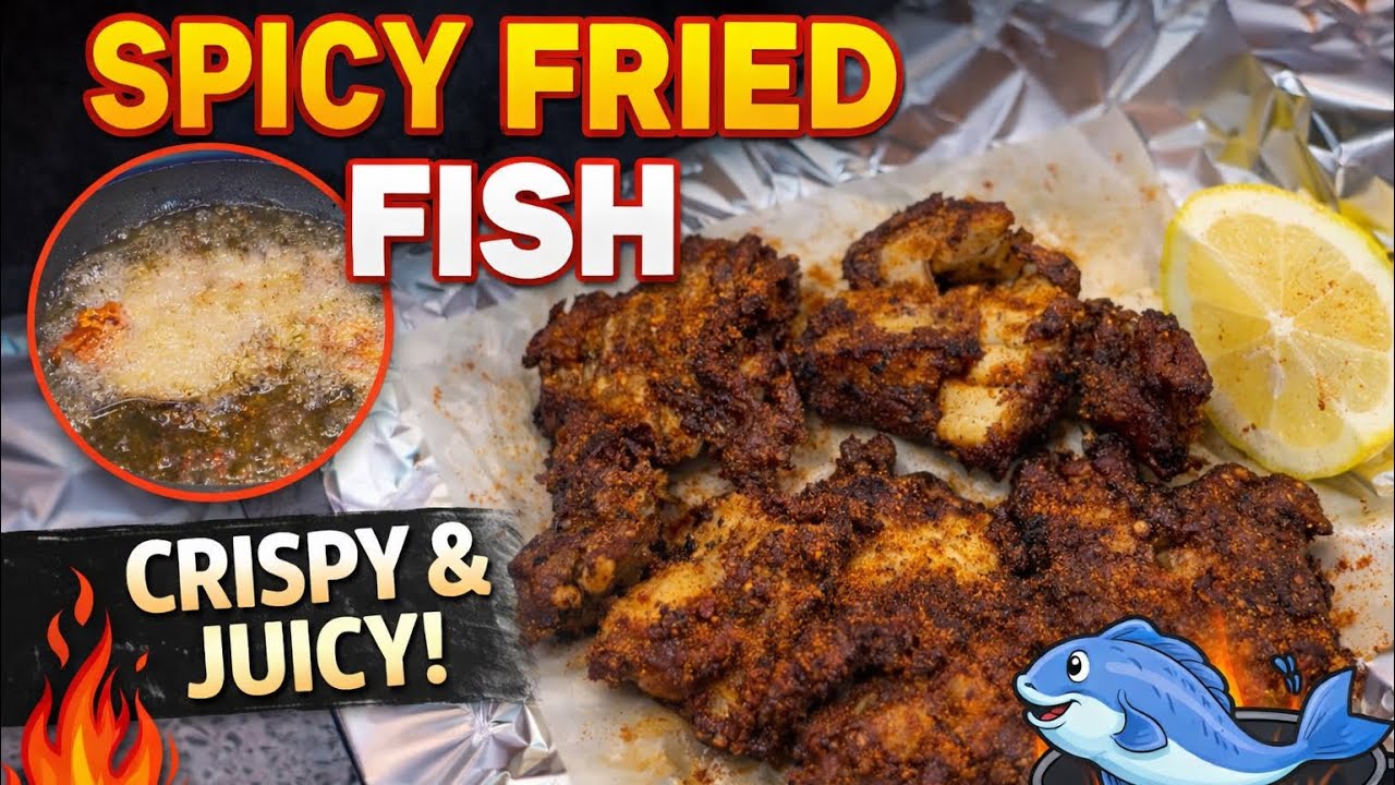Crispy Spicy Fried Fish 🐟 | Restaurant Style Fried Fish Recipe | Easy & Juicy food diary ￼