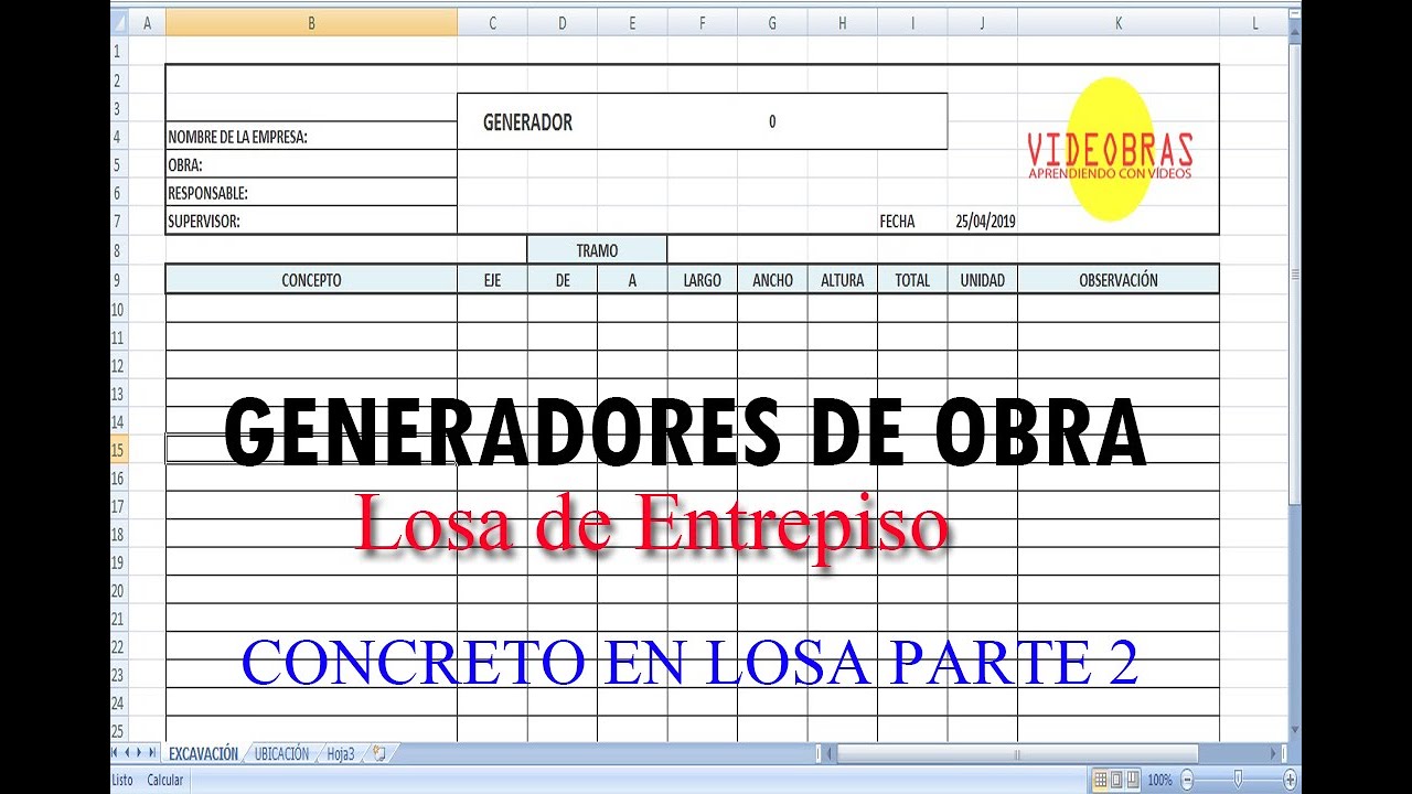 GENERADORES  CONCRETO EN LOSA PARTE 2