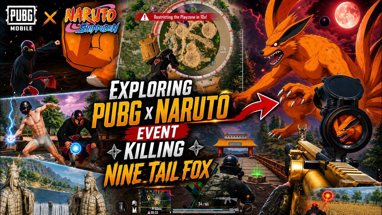 PUBG Mobile Naruto Event Guide | Nine-Tails Fox Boss Fight & Exploration #PUBGMxNARUTO ||A6MCXC||