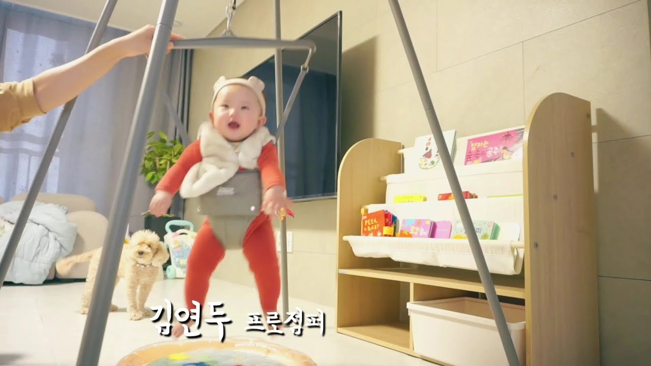 [육아 브이로그] 입터진 8개월 흑곰 아기의 일주일 일상 🐻 (연두의 작은개인기🦶🏻💕, 독감접종💉, 아빠회사가기👨🏻) |vlog