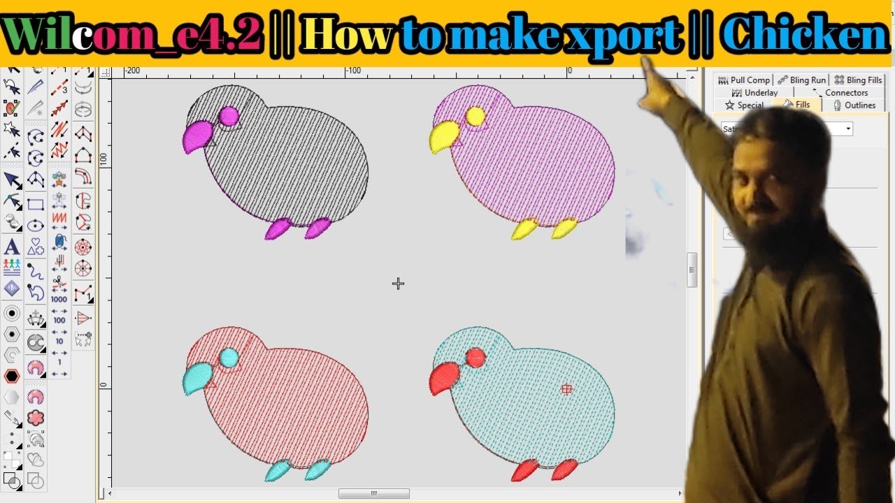 Wilcom_e4.2 || How to make xport || Chicken Desig || Arri Malti || M Ahmad emb Designr