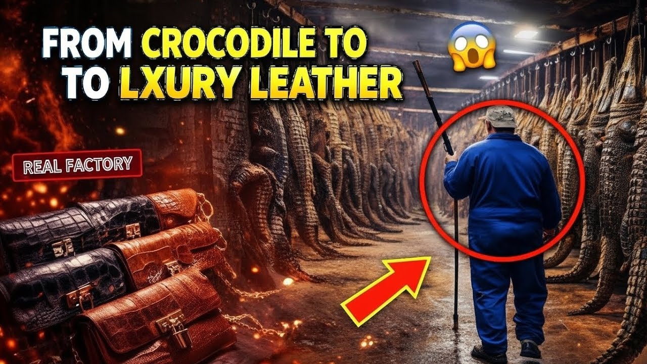 This Is How $10,000 Crocodile Leather Is Made #CrocodileLeather#LeatherManufacturing#LuxuryLeather