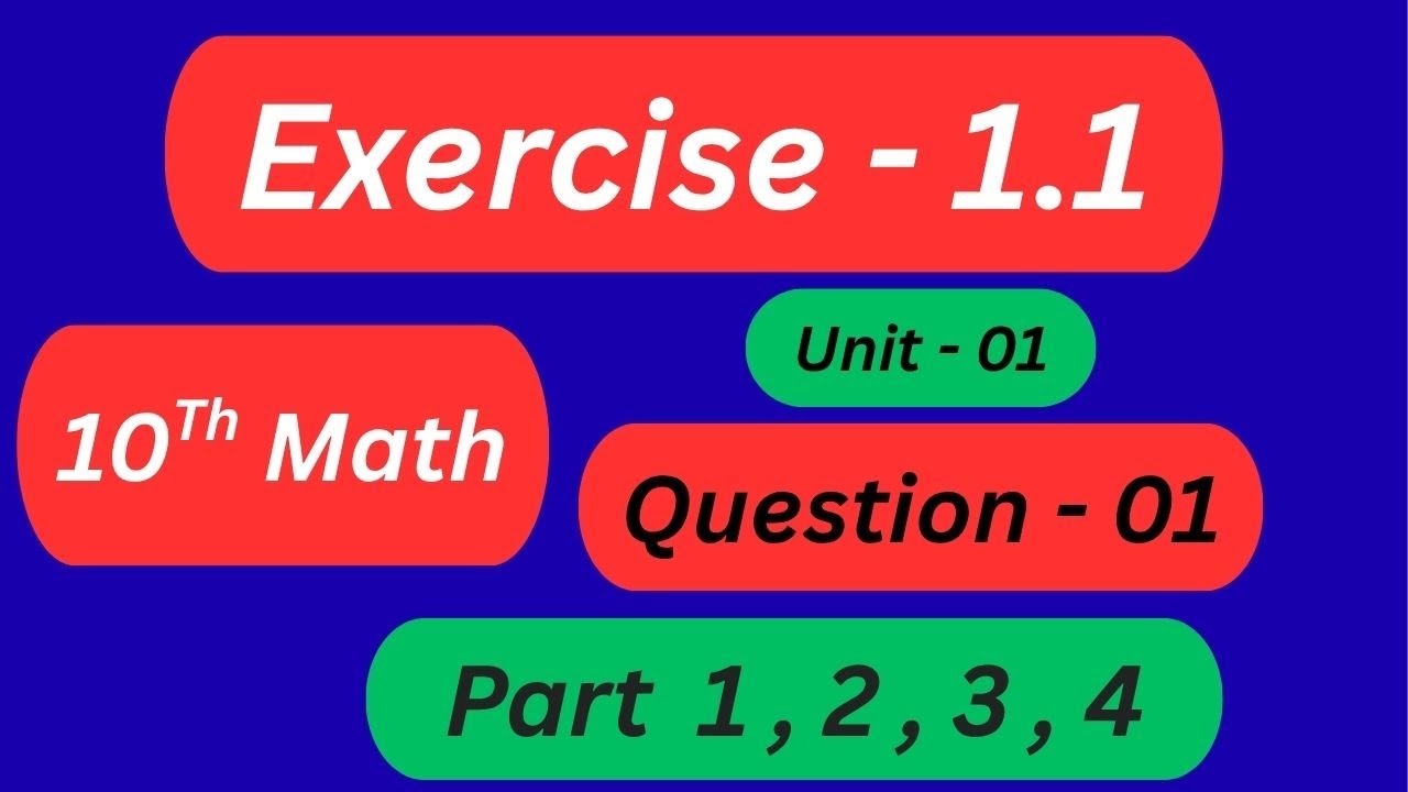 Exercise 1.1 Question 1 part 1 , 2 , 3 , 4 || Ex 1.1 Q 1 , P 1 , 2 , 3 , 4 || Math Simplify