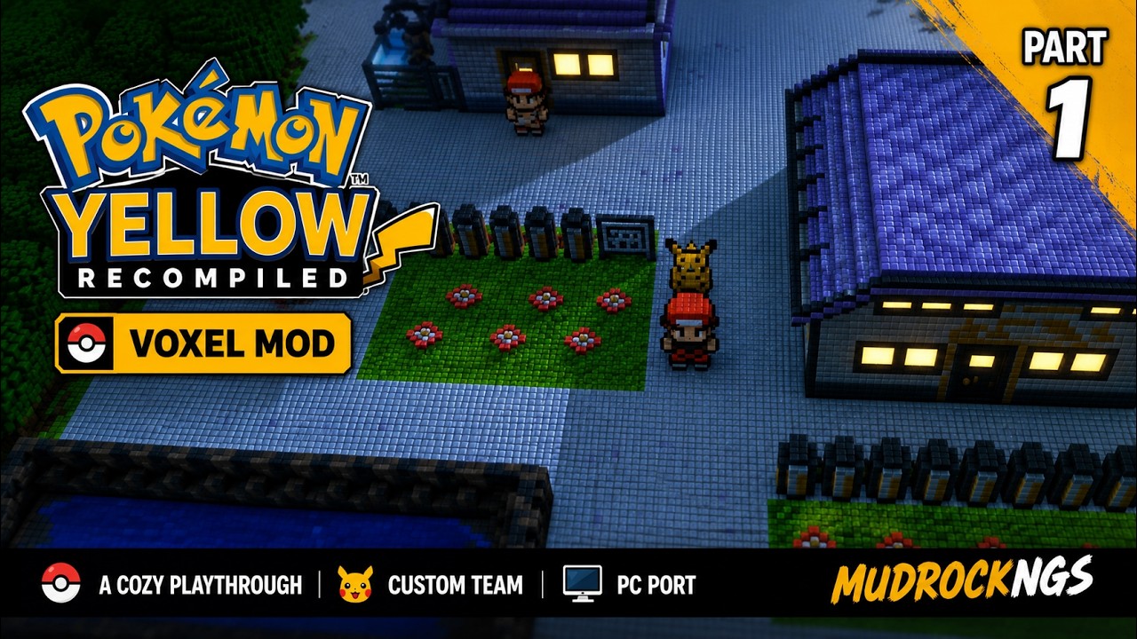 Pok&eacute;mon Yellow Recompiled (Voxel Mod) | Cozy Playthrough - Part 1